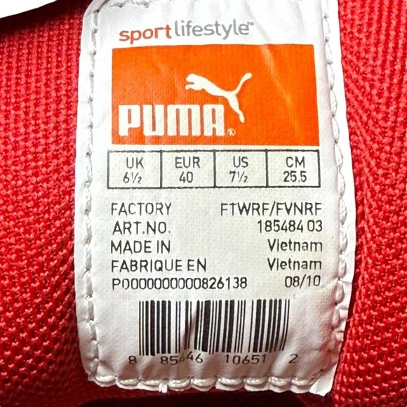 Puma Turin Red White Suede Running Shoe Men